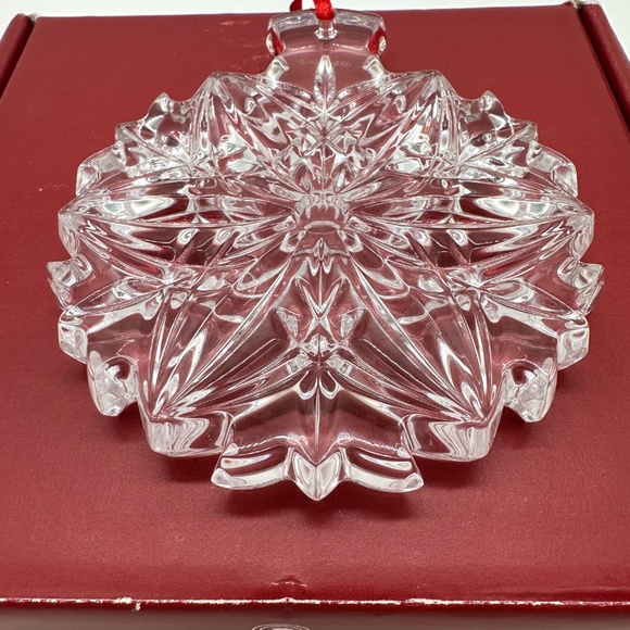 WATERFORD CRYSTAL Christmas Holiday Snowflake Ornament 4" x 3.5" With Box - Picture 8 of 16